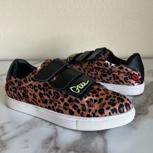 Bons Baisers de Panama Women Size 7.5 Edith Leopard Leather Slip On Sneakers